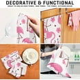 thumbnail image 7 of Coolnut Pink Flamingo Kitchen Dish Towel Set of 6, Soft Absorbent Drying Dishcloths Dish Towels with Hanging Loop for Kitchen Bathroom Bar Home Decor, 28 x 18 Inch Washcloth Gift, 7 of 7