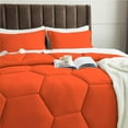 thumbnail image 4 of 5 Piece Honeycomb Design Comforter Set, 800 TC, 100% Egyptian Cotton, Oversized Super King Size Orange Solid, 4 of 5