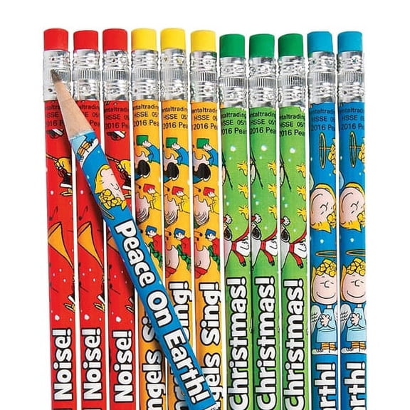 Peanuts Christmas Inspirational Pencils - Stationery - 24 Pieces