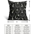 thumbnail image 5 of Black Fall Pumpkin Pillow Covers 18x18 Set of 2 Autumn Themed Thanksgiving Cream Print Decorative Throw Pillows Outdoor Pillowcase Farmhouse Linen Cushion Case Decor for Home Sofa Couch Bed, 5 of 6