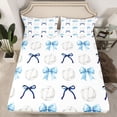 thumbnail image 2 of jejeloiu Blue Cute Bowtie Bed Sheets,Kids Ball Game King Sheets For Volleyball Lover 4pcs, 2 of 7