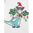 thumbnail image 6 of Elippeo Christmas Family Pajamas Matching Set Contrast Color Long Sleeve Tops and Dinosaur Print Pants Sleepwear, 6 of 10