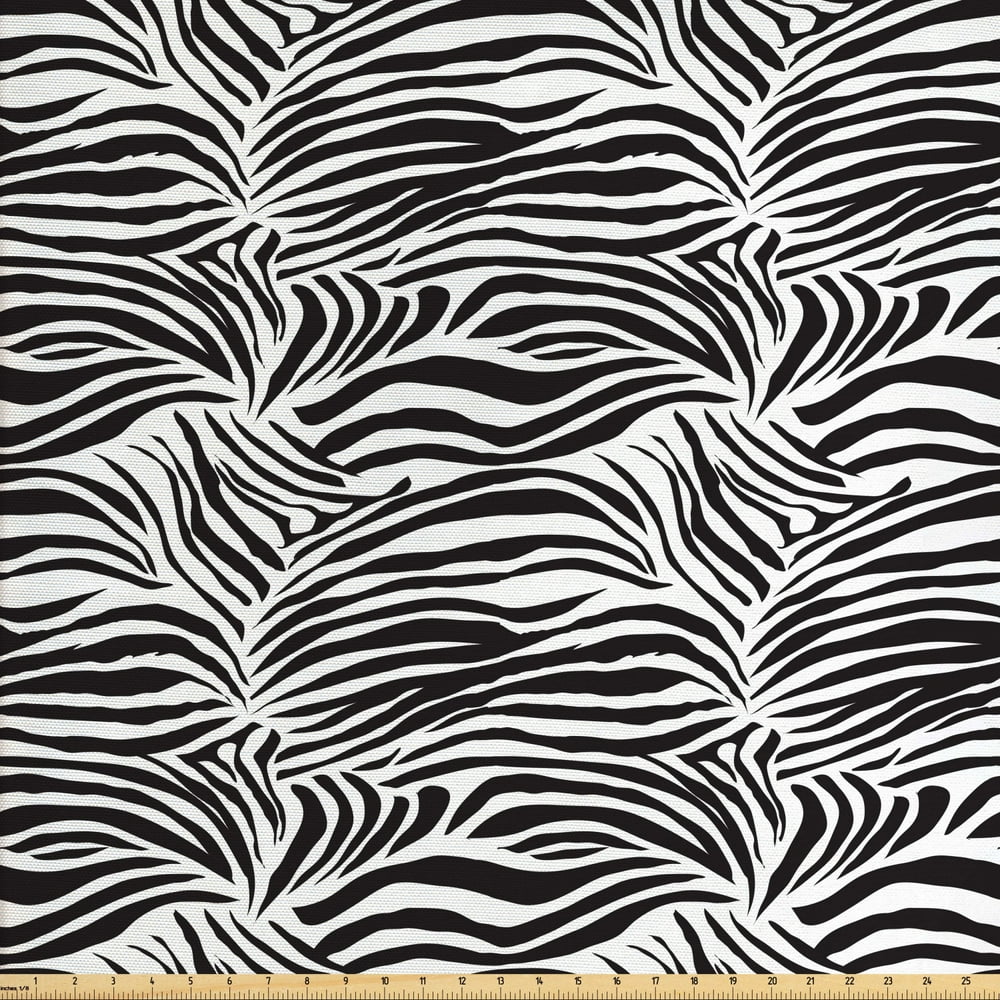 Zebra Print Fabric by The Yard, Striped Zebra Animal Print Nature