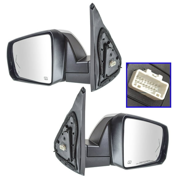 TRQ Mirror Power Fold Heated Signal Memory Blind Spot Puddle Chrome Pair MRA04610 Fits select: 2014-2018 TOYOTA TUNDRA