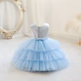 thumbnail image 2 of FAIWAD Robe à Sequins pour Filles, Robe de Princesse Sans Manches, Fermeture Éclair Arrière, Tulle, Robe de Fête d'Anniversaire, 2 of 4
