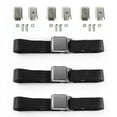 thumbnail image 1 of Airplane 2 Point Black Lap Bench Seat Belt Kit with Bracketry for Camaro 1982-1992 - 3 Belts, 1 of 1