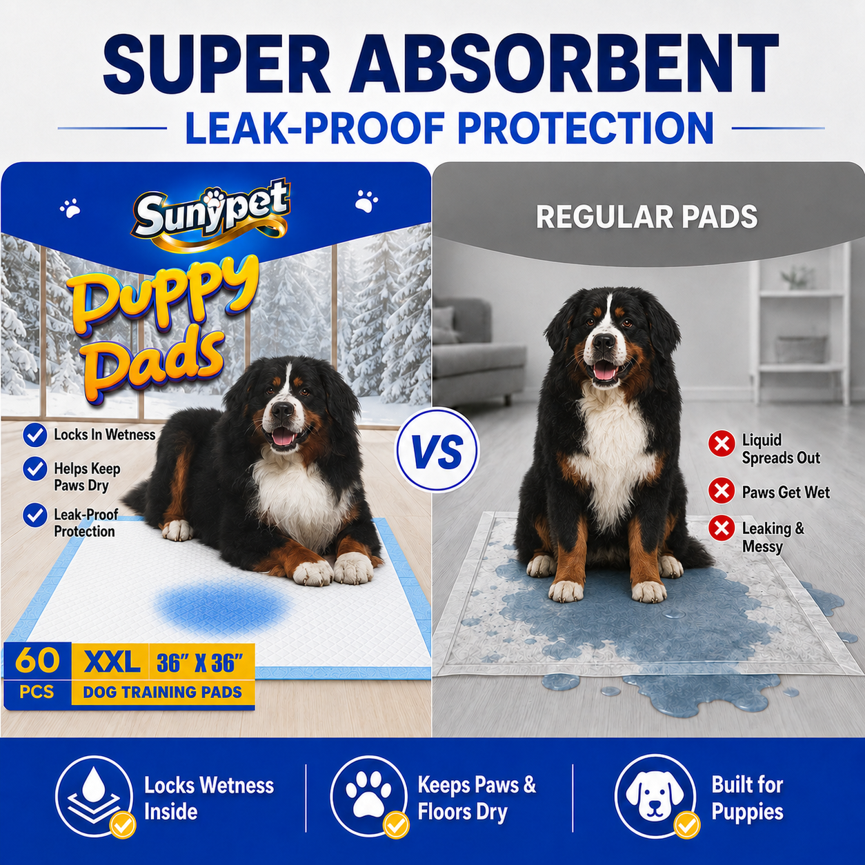 Sunypet Puppy Pads, XXL 36x36 Inches, 60 Count photo 4