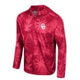 thumbnail image 2 of Men's Colosseum Crimson Oklahoma Sooners Palms Printed Lightweight Quarter-Zip Hooded Top, 2 of 3