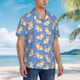 thumbnail image 5 of Xecao Corgi print Hawaiian shirt - a stylish short-sleeve button-down for men, perfect for casual beach and tropical outings., 5 of 9