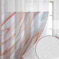 thumbnail image 4 of Cortina de ducha a rayas con forro de tela a presión - Juego de forro de hotel con ventana superior de malla transparente, lavable a máquina, 4 of 5