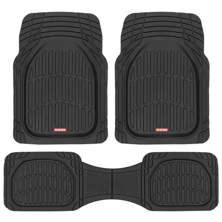 BDK FlexTough™ Contour Liners - Deep Dish Heavy Duty Rubber Floor Mats for Car SUV Truck & Van - All Weather Protection (Deep Dish 2)