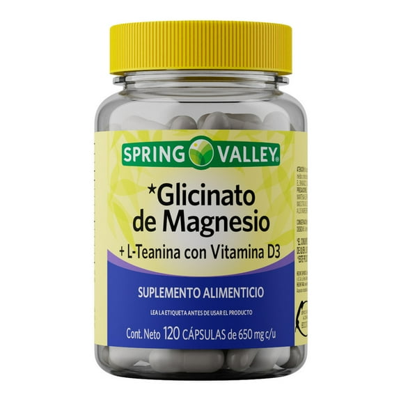 Glicinato de Magnesio Spring Valley 650mg 120 capsulas