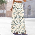 thumbnail image 2 of Stamzod Palazzo Pants for Women High Waist Flowy Casual Wide Leg Pants Floral Trousers with Pockets Summer Outfits 2026 White R L, 2 of 5