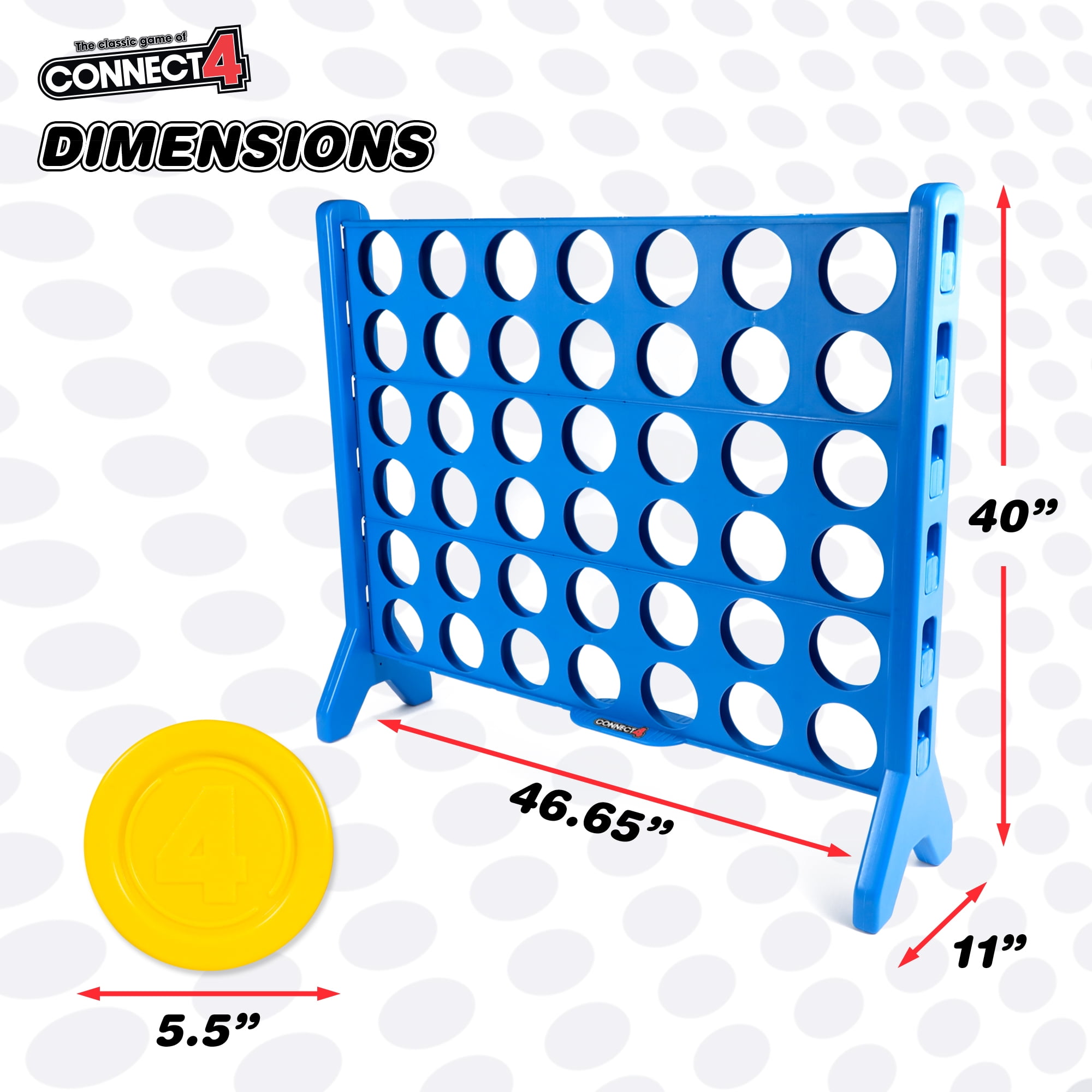 Giant Connect 4 Outdoor Lawn Game, Molded, 4FT