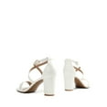thumbnail image 4 of BURUDANI Women’s Ankle Strap Dress Heel Sandals High Heel Open Toe for Party Wedding WHITE-PU Size 8, 4 of 8