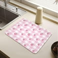 thumbnail image 5 of Dish Drying Mat, Strawberries Pink Plaid 18x16inch Absorbent Coffee Mat,Non-slip Rubber Backed,Easy Clean,Hide Stain Kitchen Pad for Coffee Bar,Sink,Kitchen Counter, 5 of 6