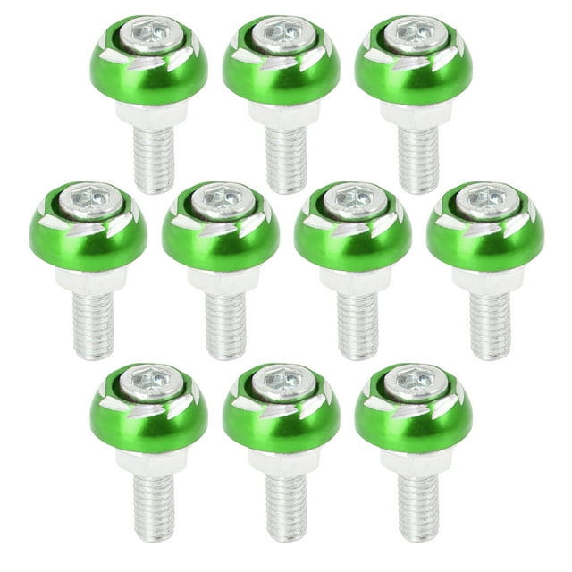 Unique Bargains 10pcs 6mm Metal Motorcycle License Plate Frame Bolt Screw Fastener