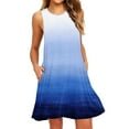 thumbnail image 2 of DailyTrove Women's Ombre Sleeveless Midi Dress, Casual Beach & Cultural Event Wear, Lightweight Chiffon Blend, Fit & Flare, Contrast Hem, 2 of 6