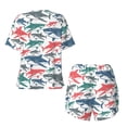 thumbnail image 5 of Naloa Colorful Shark Women's Short-Sleeved Pajama Set, Loungewear, Summer pajamas, Breathable Cozy - 4X-Large, 5 of 9