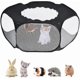 thumbnail image 1 of Small Animal Playpen, Transparent Breathable Pet Tent With Top Lid, Fence Foldable Indoor Outdoor Exercise Yard(black,1pcs), 1 of 3
