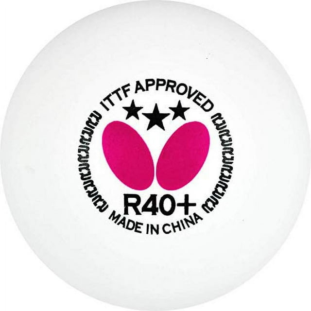 Butterfly Balles de Tennis de Table R40+ - Balle de Ping-Pong Blanche 40 mm - Balle de Tennis de Table Professionnelle Certifiée ITTF - Balle de Tennis de Table en Poly - Lot de 3 Ou Lot de 12
