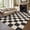 Black Camel, variant on Rugs for Living Room 10x13 Washable Rugs Modern Checkered Foldable Thin Door Mats Non Slip Low Pile Carpet for Bedroom, Bedside, Kids Room, Office, Dining Room, Black and White