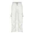 thumbnail image 5 of DeHolifer Womens Cargo Pants Plus Size Solid Color Elastic Waisted Casual Ttrousers with Pocket White XL, 5 of 7