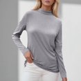 thumbnail image 6 of TRUBKH Long Sleeve Shirts for Women Turtleneck Tops for Women Going Out Tops for Women Summer Shirts for Women Shirts Round Neck Fall Tops Blouses Clothes Long Workout Tops for Women Gray 2xl, 6 of 7