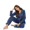 Casual Nights Women's Flannel Long Sleeve PJ's Button Down Sleepwear
