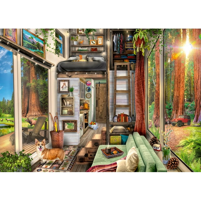 Rompecabezas Ravensburger Redwood Forest Tiny House 1000 piezas