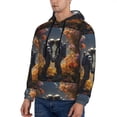 thumbnail image 3 of Naloa Romantic Flower Astronaut Couple Men's Casual Hooded Collar Drawstring Hoodies Pullover Sweatshirts Casual Long Sleeve Shirts-3X-Large, 3 of 7