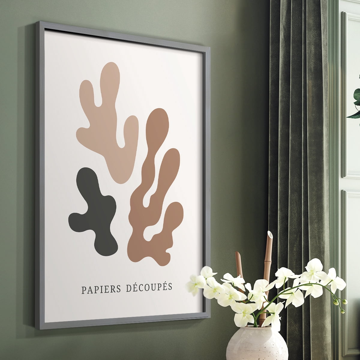 Matisse CDIV in Gray Solid Wood Framed Print No Nail Hanging