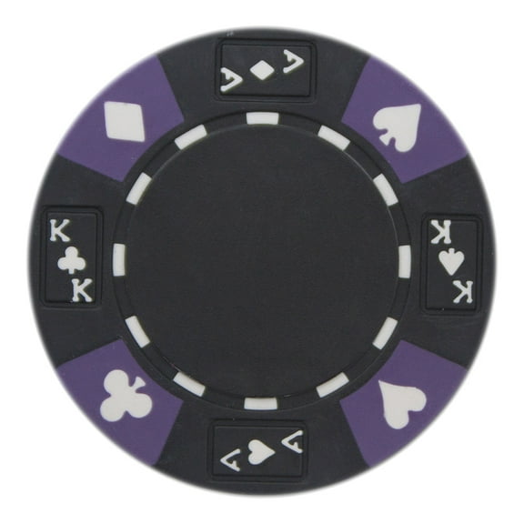 Playzaic 14-gram Ace King Premium Poker Chips (50-pack) Heavy Clay Composite Set (Black)