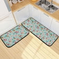 thumbnail image 7 of 2-Piece Kitchen Mat Set Non Slip Washable Floor Mats Decorative Rugs for Kitchen Sink Laundry Flamingos and Pomegranates Pattern, 7 of 7
