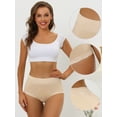 thumbnail image 3 of DARING DIVA Women's Cotton High-Lace Trim Tummy Full Coverage Brief Panties S Beige, 3 of 6