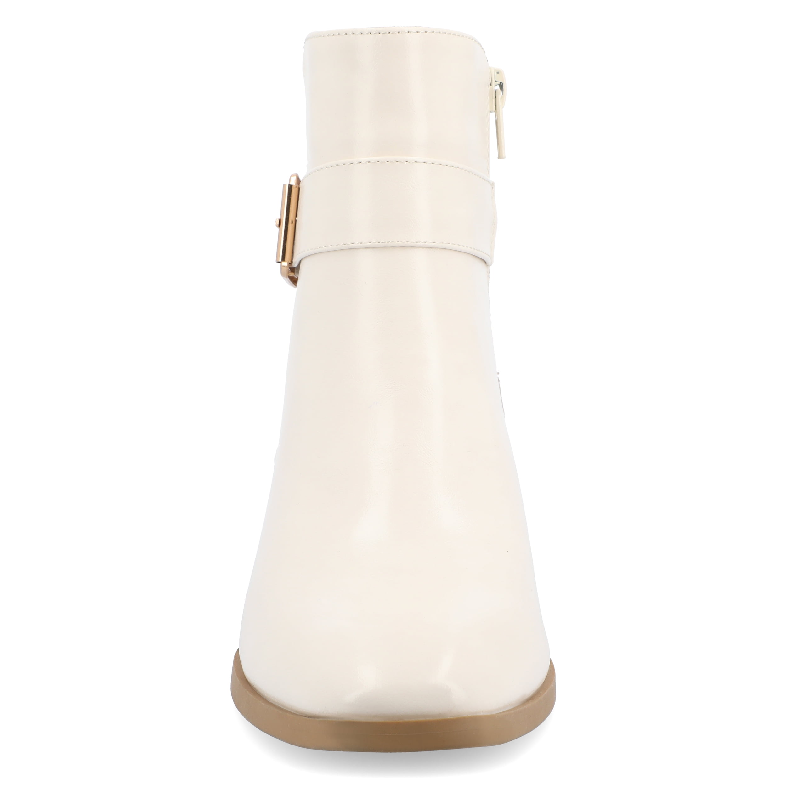 Journee Womens Elley Stacked Block Heel Square Toe Booties