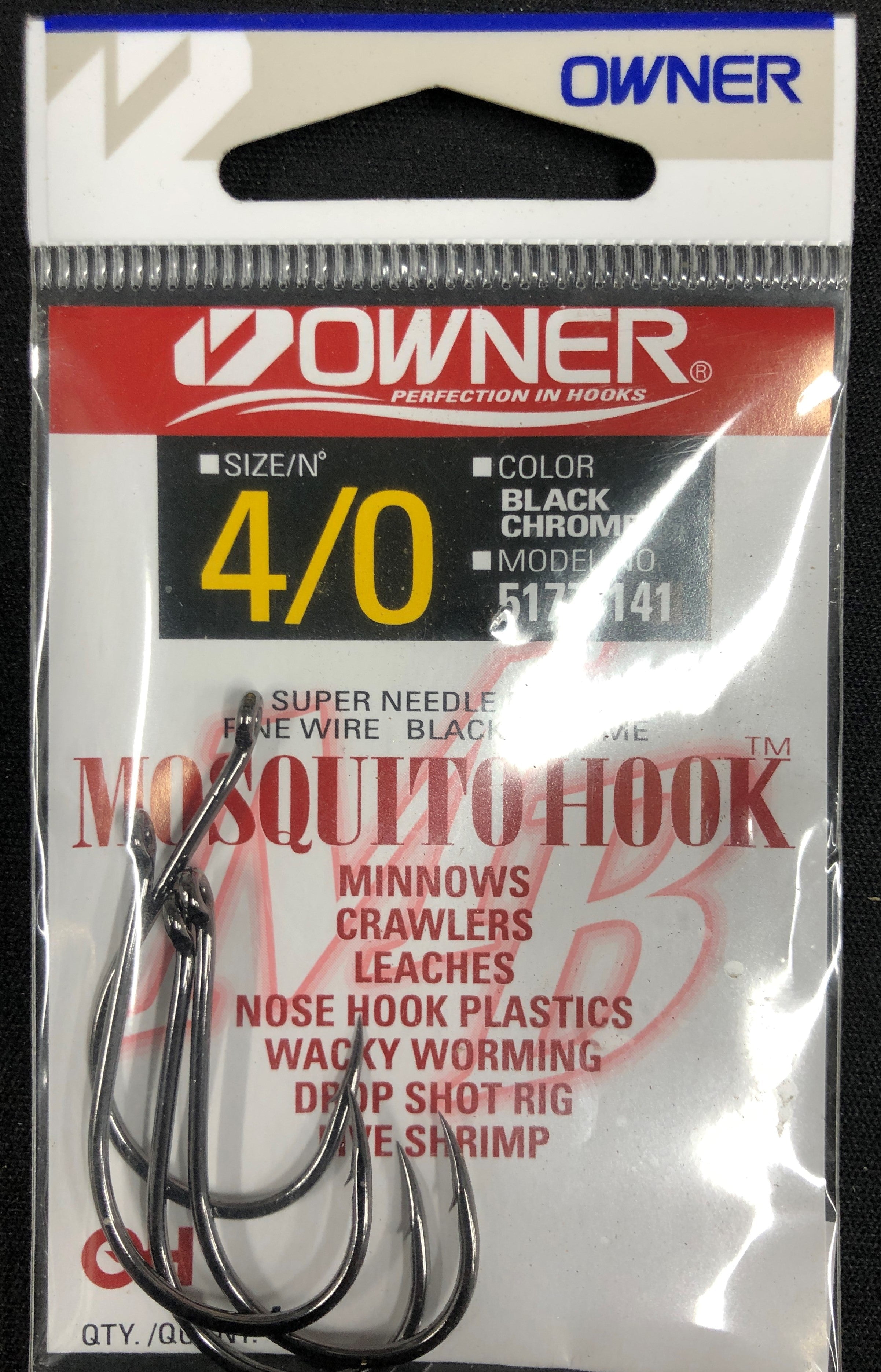 Owner Mosquito Hook Black / Size 3/0