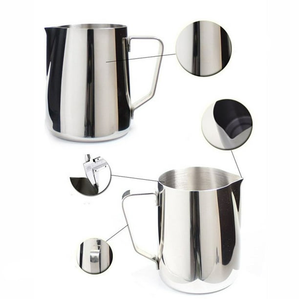 Stainless Steel Coffee Tank Milk Froth Pot Coffee Milk Tank Pointed Mouth  Etched Cylinder Scale Measuring Cup 