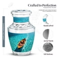 thumbnail image 2 of MUKTIVE Boat Memorial Female Cremation Urn for Human Ashes, Aqua Blue Burial Keepsake Urns for Adult Male, Miniature Urns for Mother & Father Funeral, 3 inch, 2 of 7