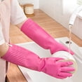 thumbnail image 4 of Waterproof Rubber Dishwashing Gloves, Non Slip Durable Household Cleaning Gloves, Protective Hand Gear for Kitchen Laundry and Daily Cleansing, 4 of 6