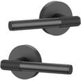 thumbnail image 1 of Lot de 2 Poignées de Porte Factice Noir Mat, Levier de Porte Décoratif Anti-Tournement avec Boutons de Porte pour Garde-Robe, Doubles Portes Françaises, Garde-Manger et Portes Intérieures Push/Pull. AM0027 Factice Noir Mat, 1 of 5