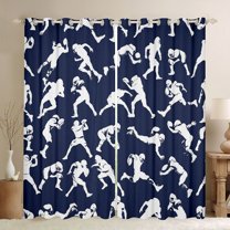 Castle Fairy Kids Teens Adults Football Gamer Black Out Curtains,Rugby Ball Game Curtains Pack of 2 (42x63 Each),Sport Theme Bedroom Curtains,Super Cozy Room Decor