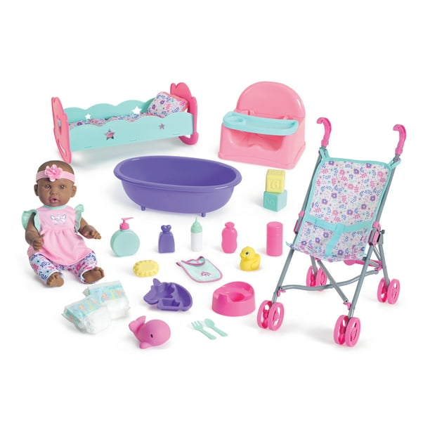 My Sweet Love Deluxe 14" Baby Doll Play Set, 23 Pieces, African