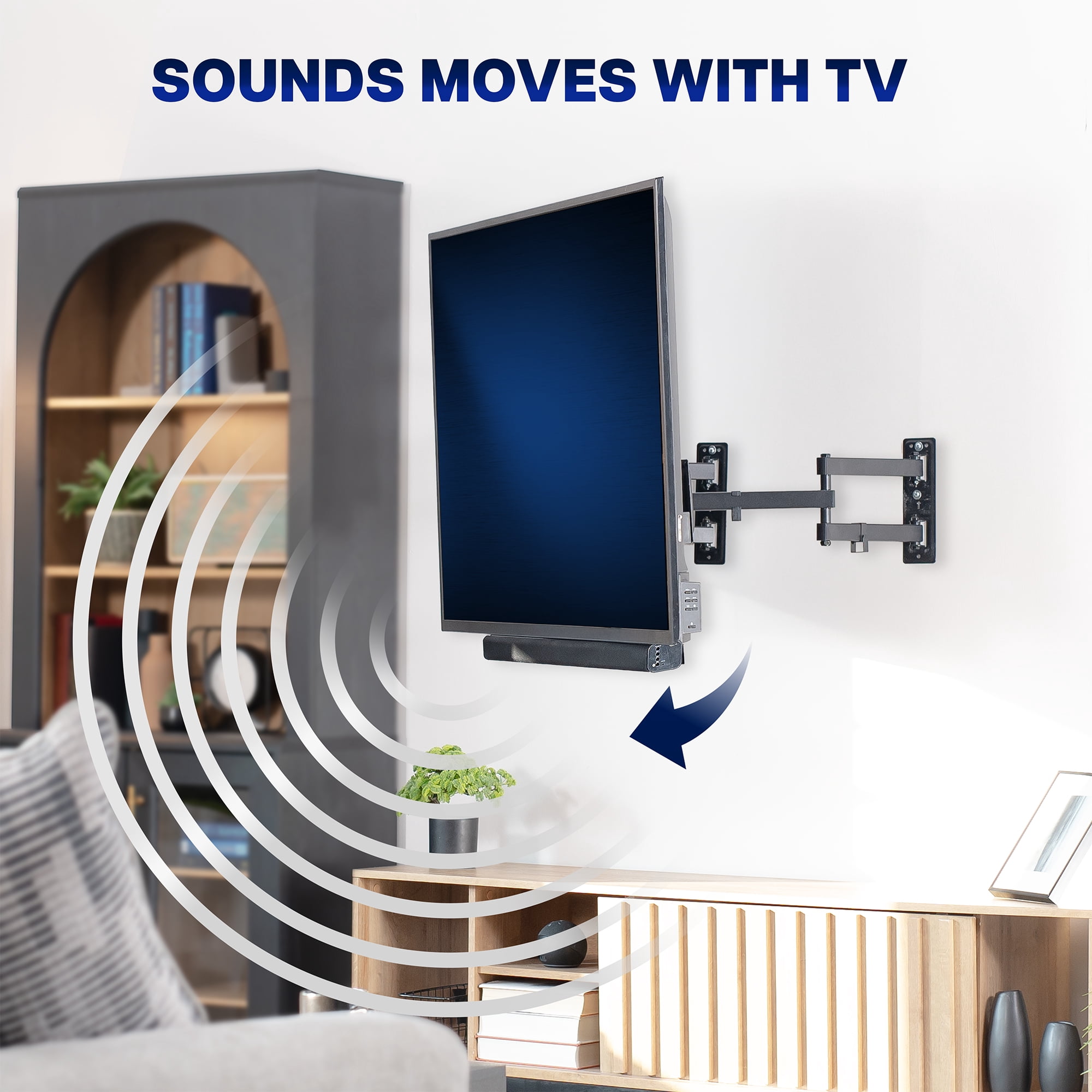 VIVO Height and Depth Adjustable Soundbar Bracket Mount for Wall Mounted TV