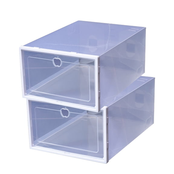 Rkxzt Shoe Box Stackable Transparent Shoe Storage Box Drawer Organizer with Ventilation 12.99 x 9.06 x 5.51 Inches Home Storage|Plastic