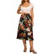 thumbnail image 2 of Falda Boho Floral de Verano INSPIRE CHIC para Mujer con Cintura Elástica, Falda Midi Flowy en Silueta A, Color Negro, 2 of 6