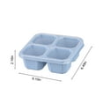 thumbnail image 3 of Bento Box Lunch Container 4 Compartments Reusable Meal Prep Plastic Divided Food Storage | Stackable Snack Box | Microwave Dishwasher Freezer Safe | 1pc | 6.5x6.1x2.17" | Blue Green Beige, 3 of 8