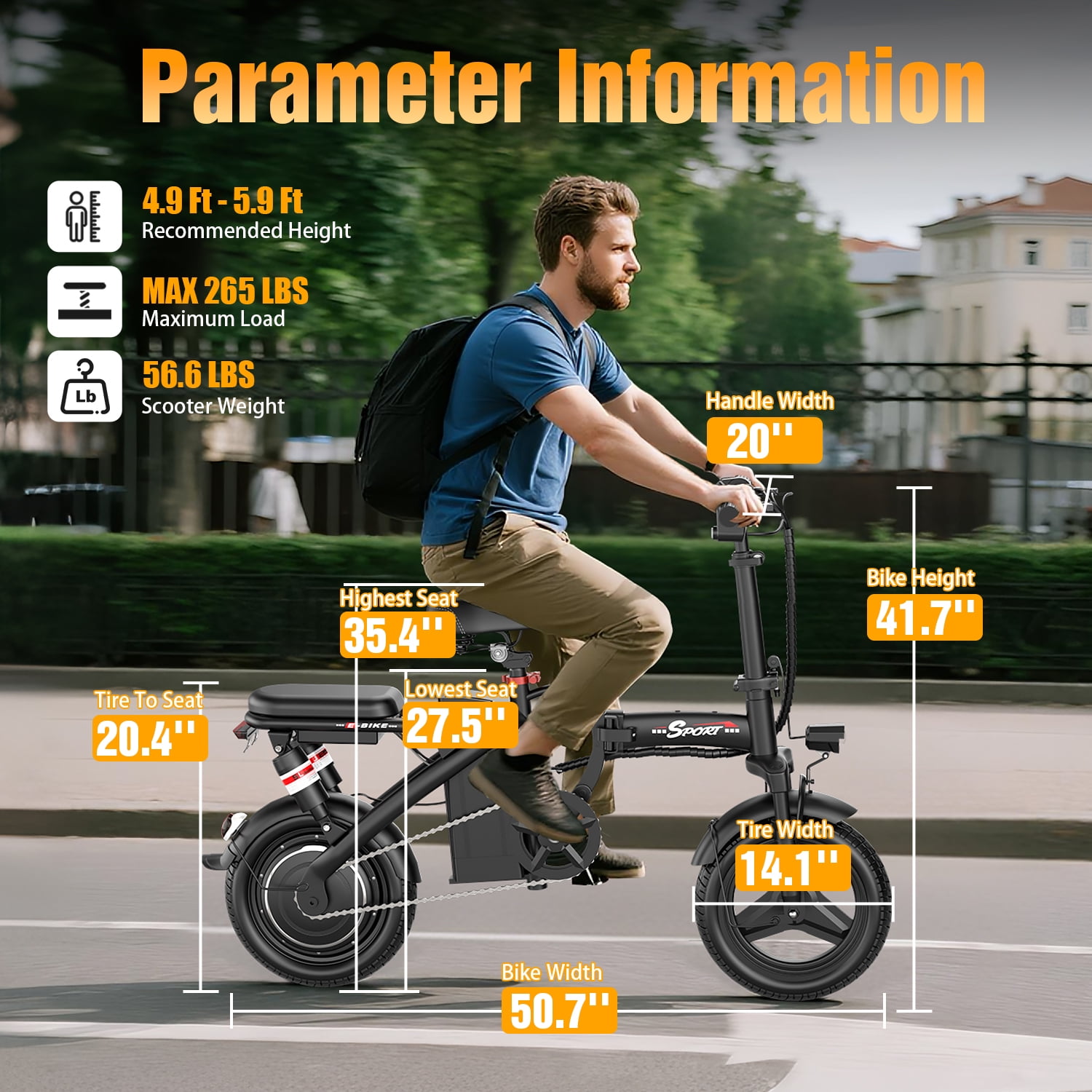 Electric Bike for Adults Teens, 1000W Peak Motor, 25MPH Folding E-Bike, 720Wh Battery, 45 Miles Range, Advanced 6 Point Suspension, 14" Compact Electric Bicycle with Pedals for Commuting