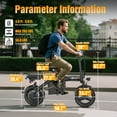 thumbnail image 5 of ASKGO Z8 1200W Foldable Electric Bike for Adults,25Mph 25Miles Electric Bike,48V 13Ah Removable Battery,14" Mini E-bike with Two Seats, UL 2849, 5 of 11