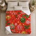 thumbnail image 5 of Christmas Morning Ornaments Bells Pattern Holiday, Festive Holiday Scene, Warm Flannel Blanket for Cabin and Lodge, Art Lovers Christmas Gift, Festive Home Decor, 5 of 9